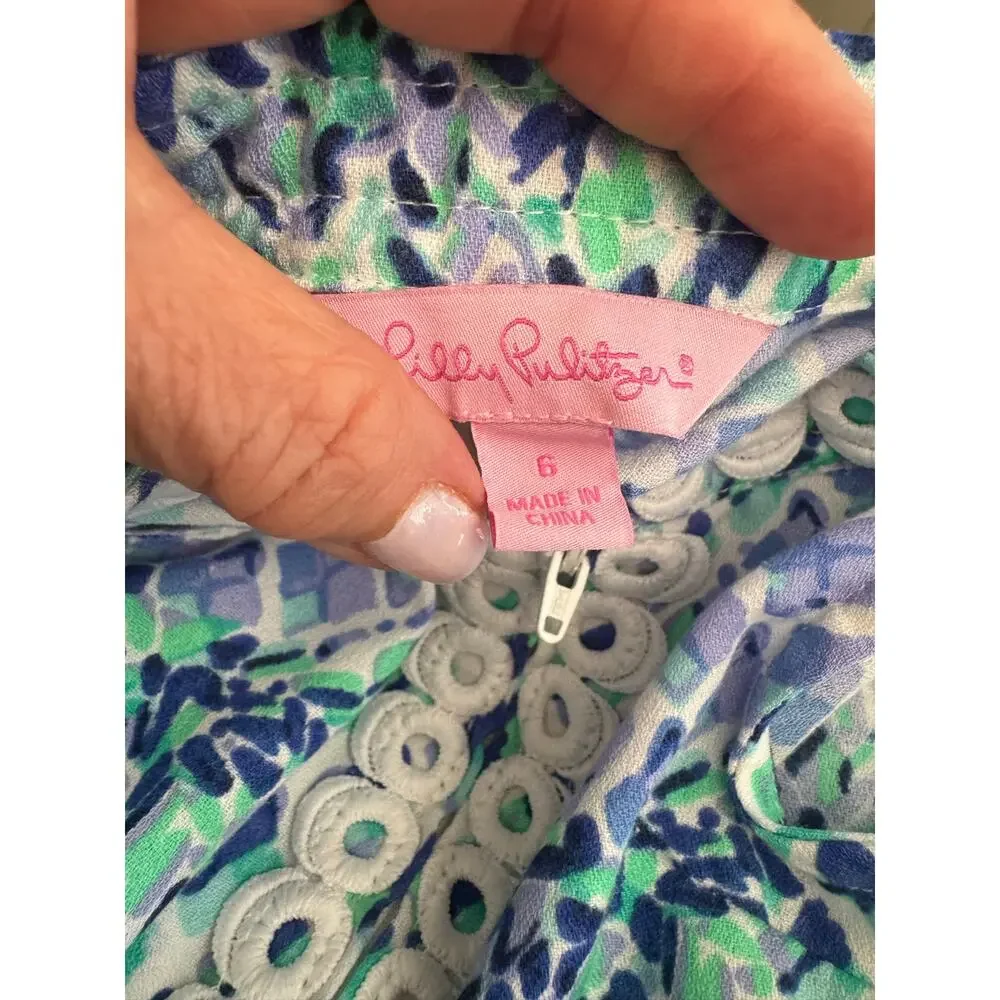 Lilly Pulitzer Jane Child’s Blue and White Maxi Dress  Size 6